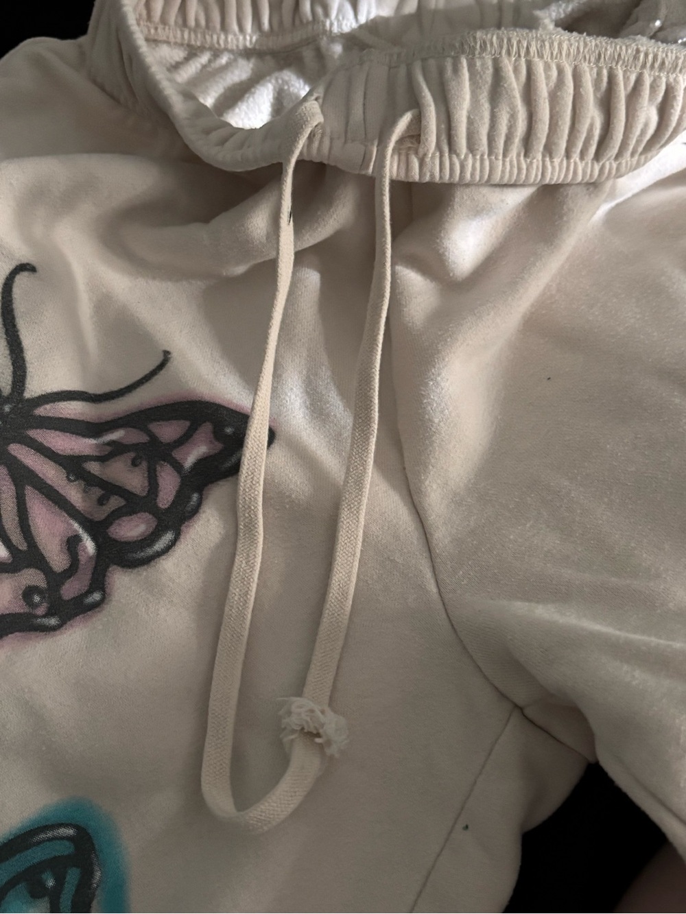 Wild Fable Cream Jogger Sweatpants with Multicolored Butterflies - Picture 8 of 9
